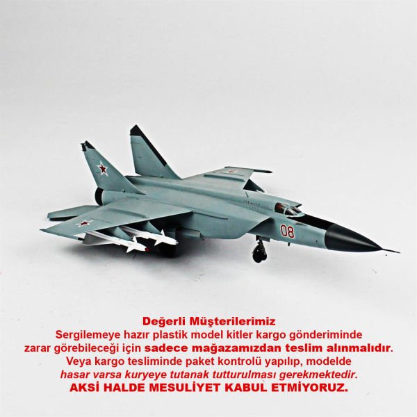 QD072 1/72 Ölçek, MIG-25 A Foxbot Sergilemeye Hazır Plastik Uçak Maketi