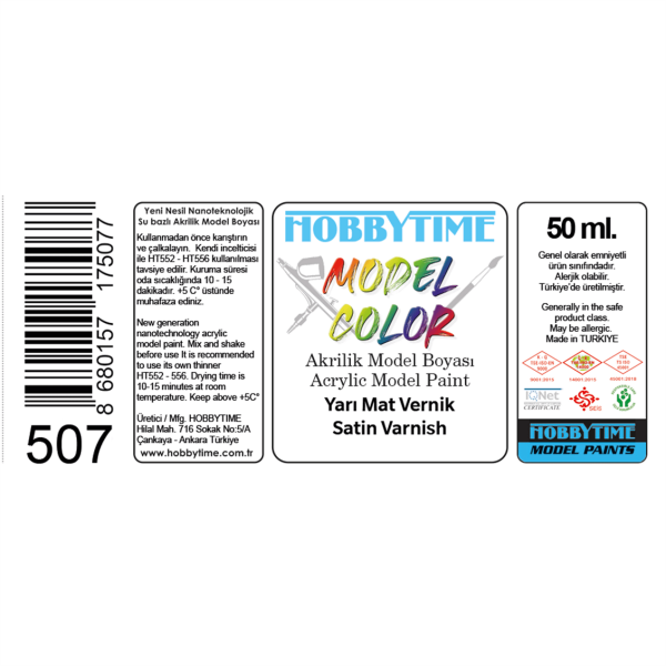 Hobbytime 507 50 ml. Yarı Mat Vernik (Satin Varnish)