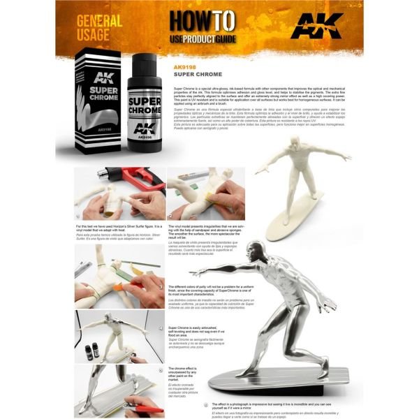 AK Interactive 9198 60 ml. Süper Krom, Ayna Mürekkepi