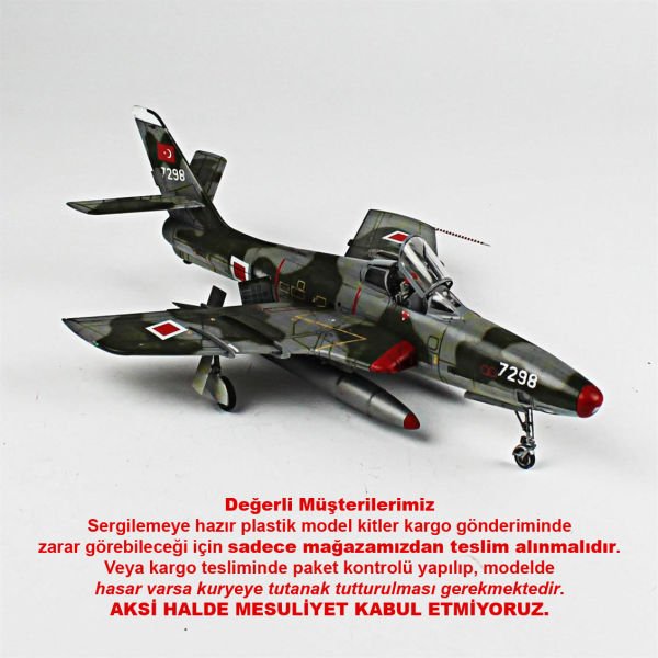 QD075 1/48 Ölçek, RF-84F Thunderflash Sergilemeye Hazır Plastik Uçak Maketi