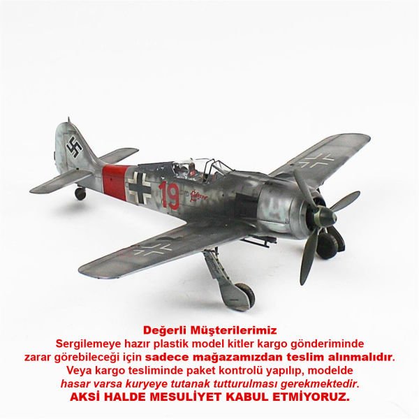QD076 1/48 Ölçek, Focke-Wulf 190 A-6 Sergilemeye Hazır Plastik Uçak Maketi