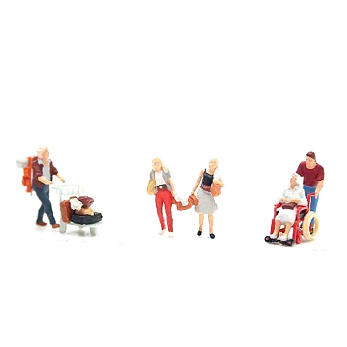 Preiser 10470 1/87 Ölçek, Seyahat Eden İnsanlar, Boyanmış Plastik Figürleri, 6 Adet