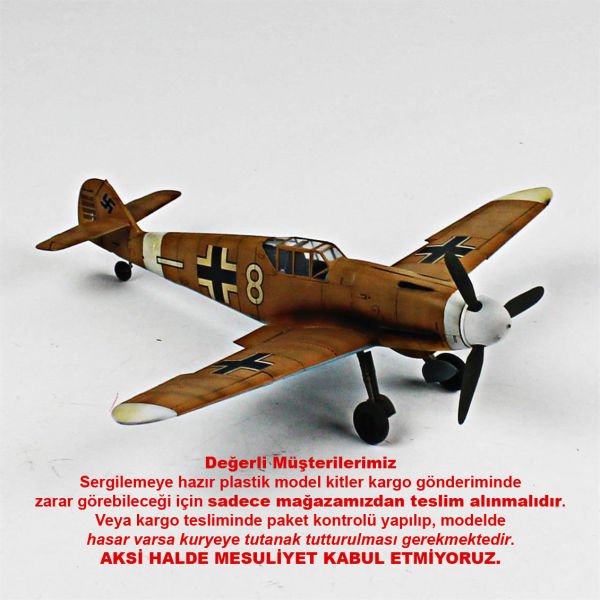 QD078 1/48 Ölçek, Messerschmitt Bf 109 G-2 Sergilemeye Hazır Plastik Uçak Maketi