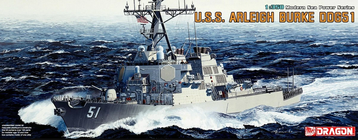 Dragon 1023 1/350 Ölçek, USS Arleigh Burke DDG-51 Destroyeri Plastik Model Kiti