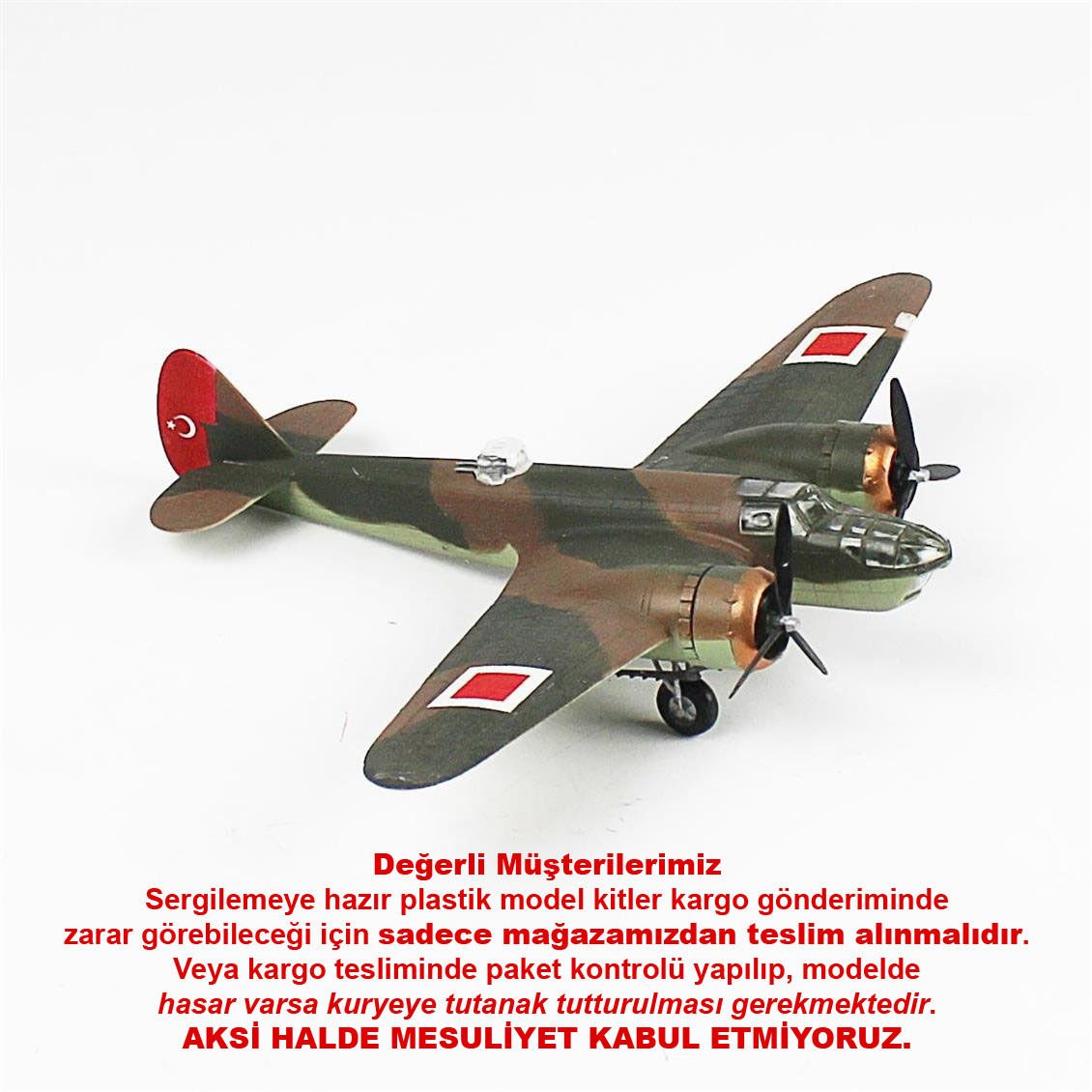 QD080 1/72 Ölçek, Bristol Blenheim MK5 Sergilemeye Hazır Plastik Uçak Maketi