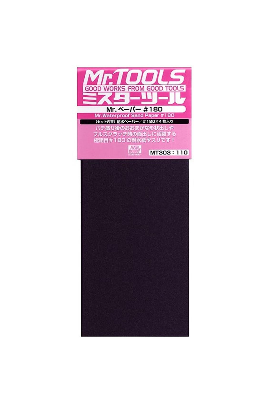 Mr.Hobby MT-303 Su Geçirmez, Kum Zımparası, No.180x4