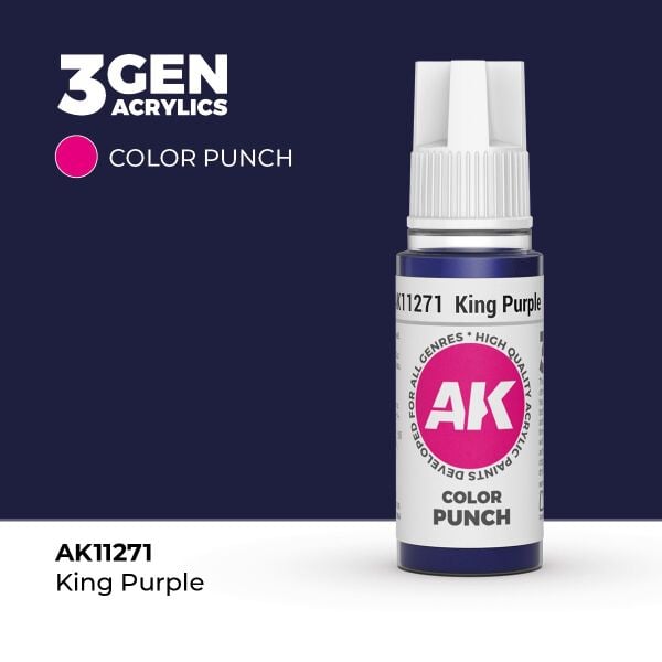 AK 11271 17 ml. Mor Kral (King Purple Color Punch), Ultra Pigmentli 3GEN Akrilik Model Boyası