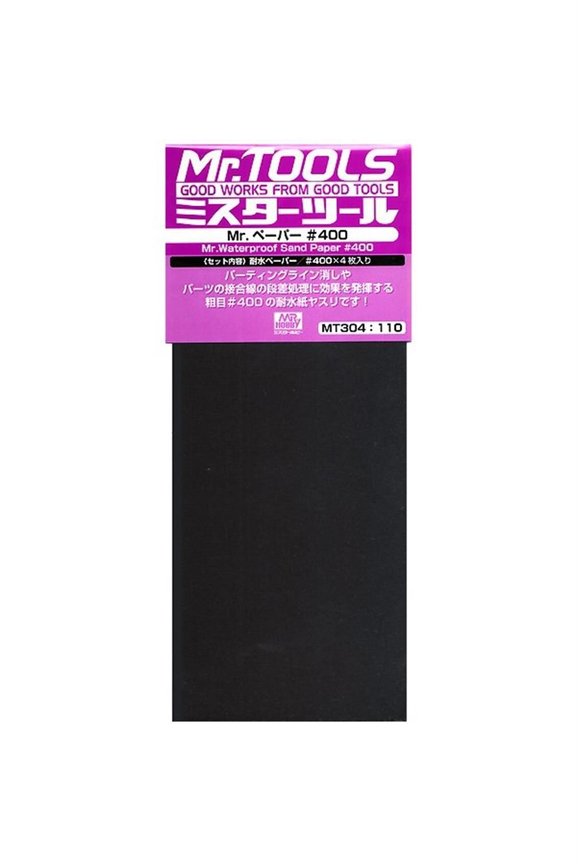 Mr.Hobby MT-304 Su Geçirmez, Kum Zımparası, No.400x4