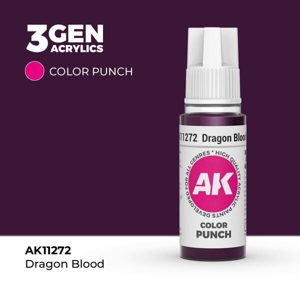 AK 11272 17 ml. Ejderha Kanı (Dragon Blood Color Punch), Ultra Pigmentli 3GEN Akrilik Model Boyası