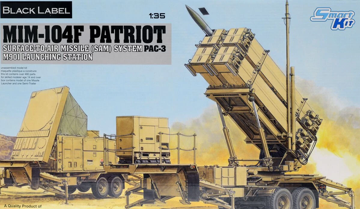 Dragon 3563 1/35 Ölçek, SAM Füze Sistemi, PAC-3 M901 Fırlatma İstasyonu, MIM-104F Patriot, Plastik Model Kiti
