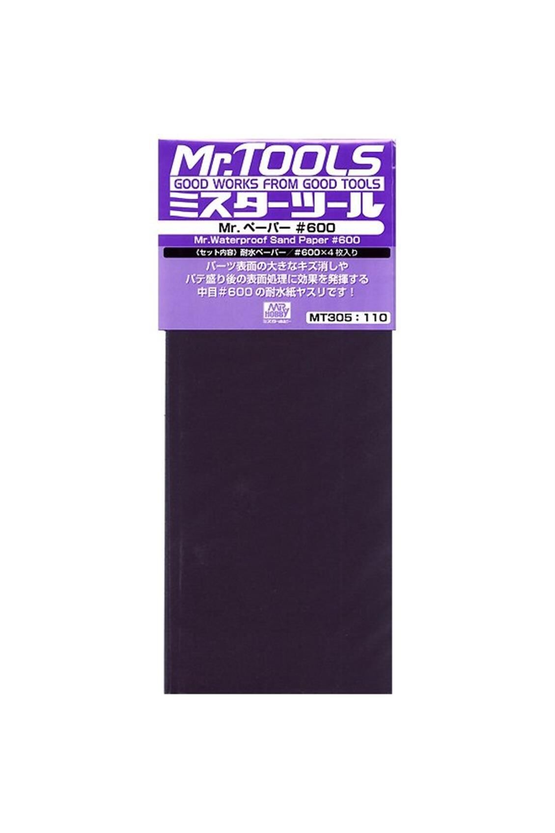 Mr.Hobby MT-305 Su Geçirmez, Kum Zımparası, No.600x4