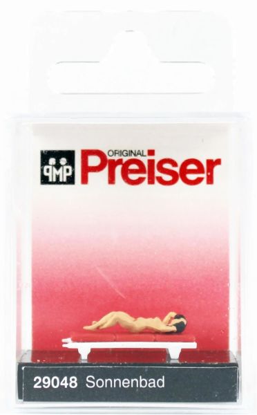 Preiser 29048 1/87 Ölçek, Sezlongda Güneşlenen Kadın, Boyanmış Plastik Figürü