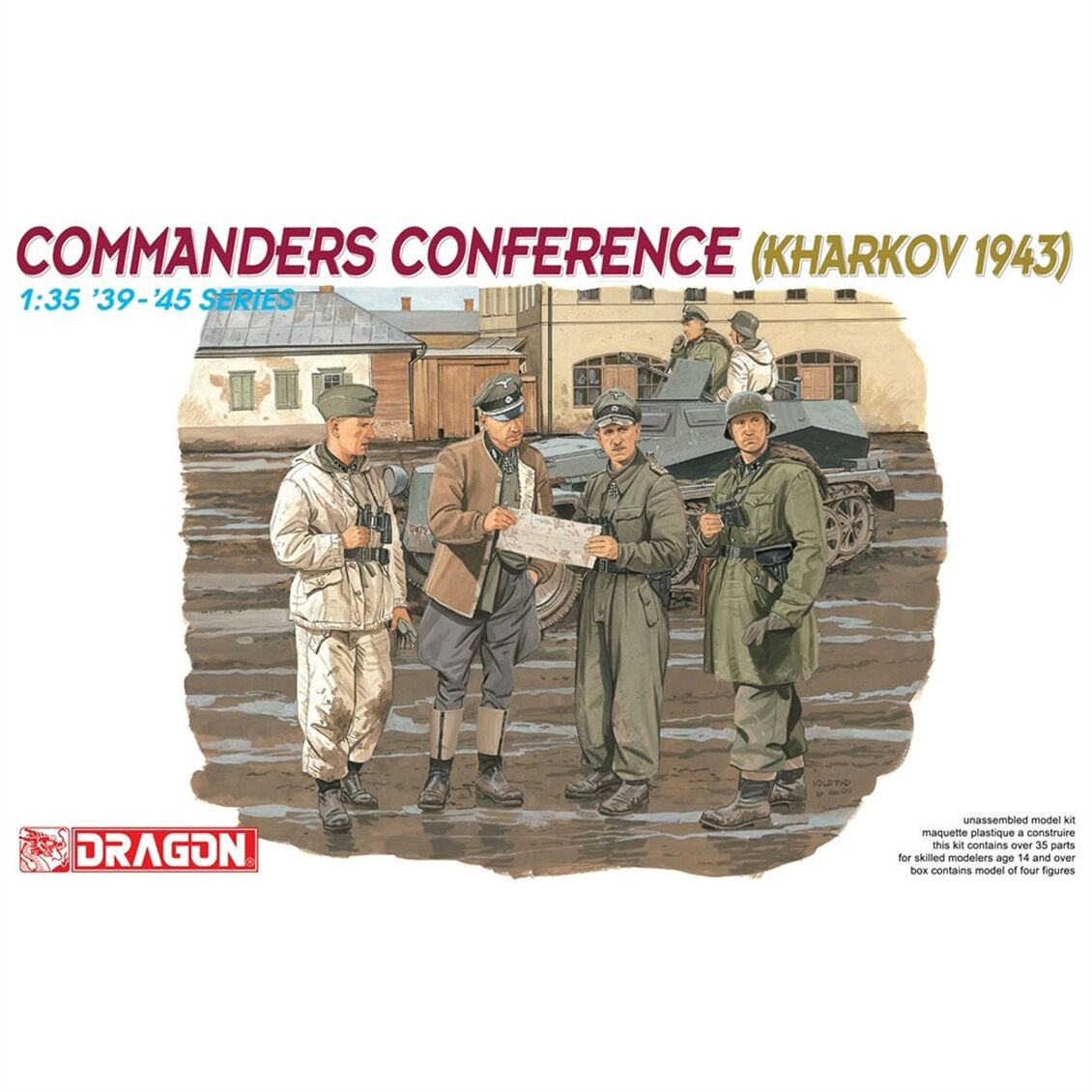 Dragon 6144 1/35 Ölçek, 4 adet Tank Komutanı Toplantısı (Kharkow 1943) Figürleri, Plastik Model Kiti
