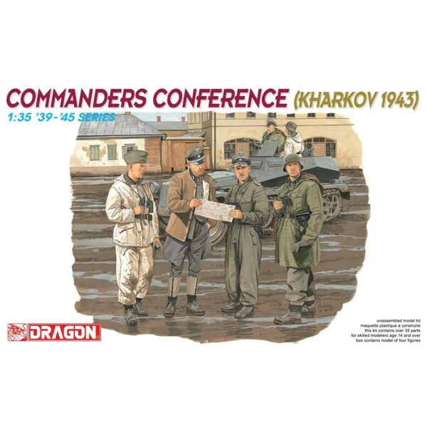 Dragon 6144 1/35 Ölçek, 4 adet Tank Komutanı Toplantısı (Kharkow 1943) Figürleri, Plastik Model Kiti