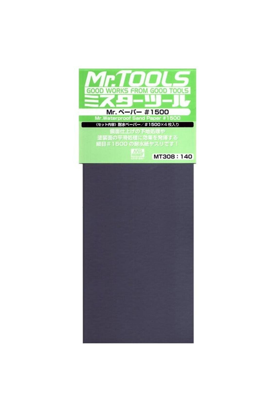Mr.Hobby MT-308 Su Geçirmez, Kum Zımparası, No.1500x4