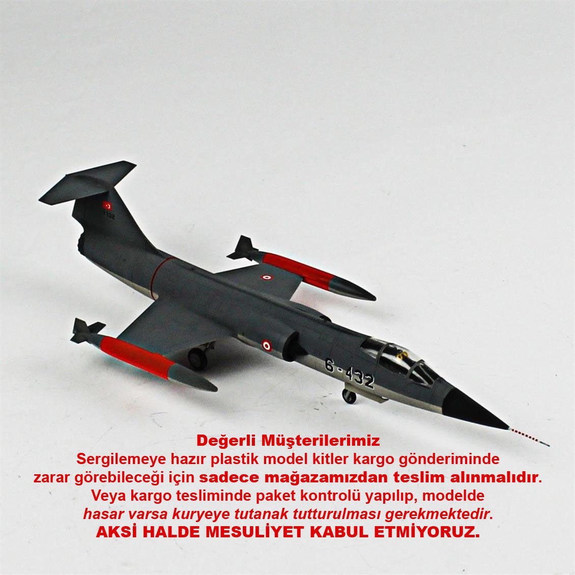 QD088 1/72 Ölçek, F-104G Starfighter Sergilemeye Hazır Plastik Uçak Maketi
