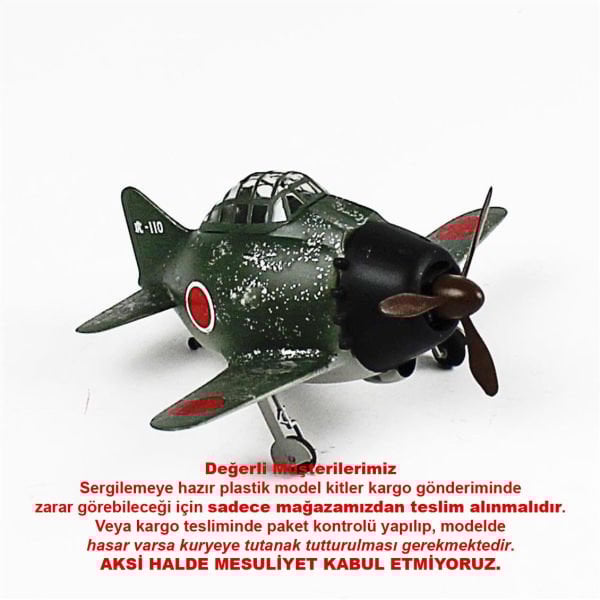 QD090 Egg Plane Zero Fighter Sergilemeye Hazır Plastik Uçak Maketi