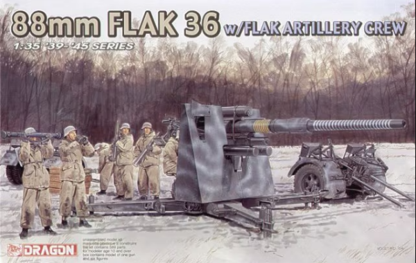 Dragon 6260 1/35 Ölçek, 88mm FLAK 36 Uçaksavar Topu ve Uçaksavar Topçu Mürettebatı,  Plastik Model Kiti
