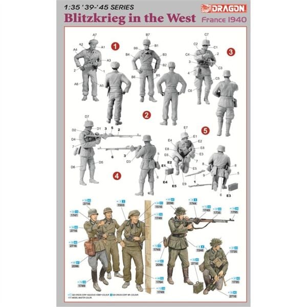 Dragon 6347 1/35 Ölçek, Batı'da Yıldırım Savaşı Figürleri (Fransa 1940), Plastik Model Kiti