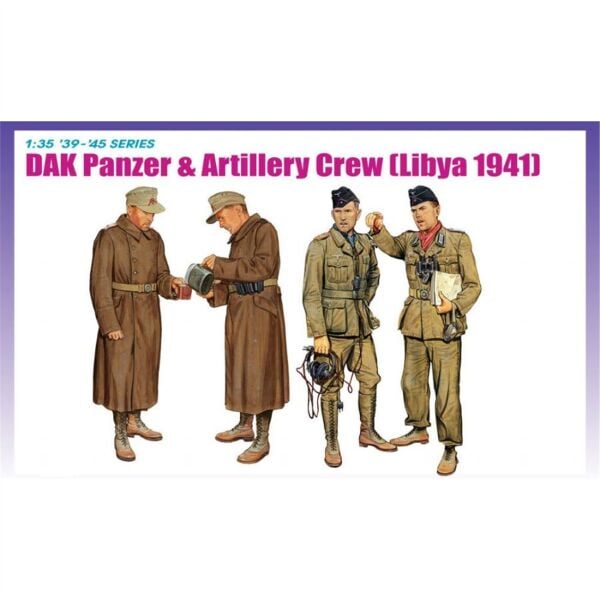 Dragon 6693 1/35 Ölçek, Alman Tank Ve Topçu Mürettebatı, Afrika Cephesi, Plastik Figür Kiti