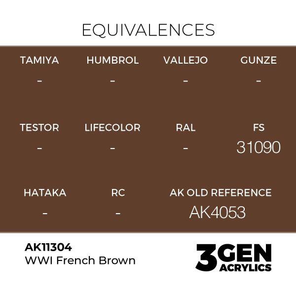 AK 11304 17 ml. WWI French Brown, AFV Serisi 3GEN Akrilik Model Boyası