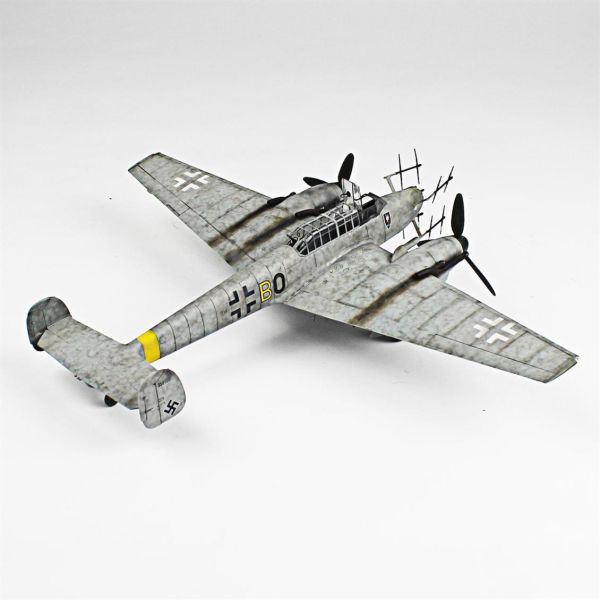 QD097 1/48 Ölçek, Messerschmitt Bf 110 G Sergilemeye Hazır Plastik Uçak Maketi