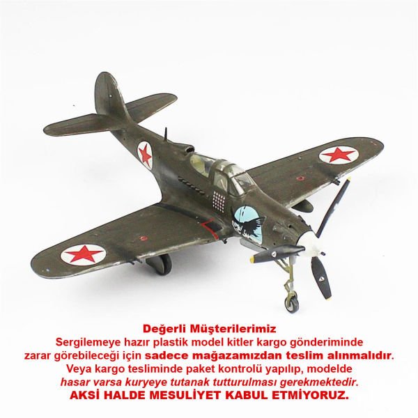 QD098 1/48 Ölçek, P-39A Aircobra Sergilemeye Hazır Plastik Uçak Maketi