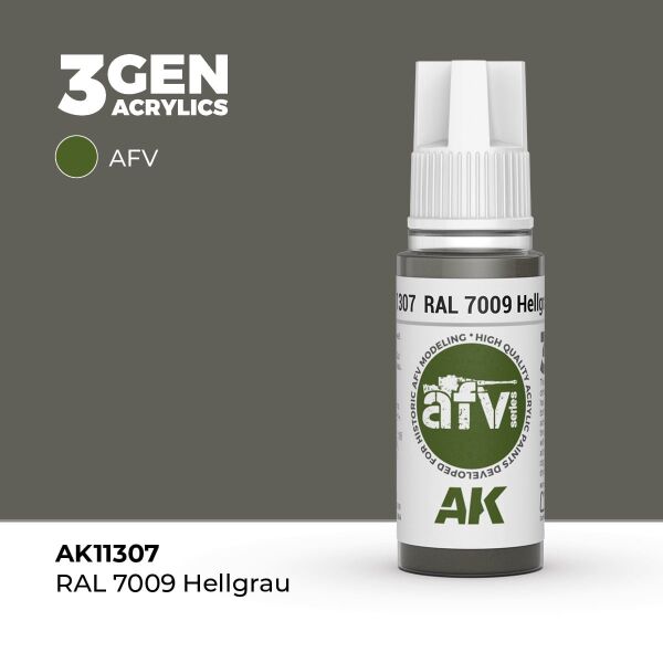 AK 11307 17 ml. RAL 7009 Hellgrau, AFV Serisi 3GEN Akrilik Model Boyası