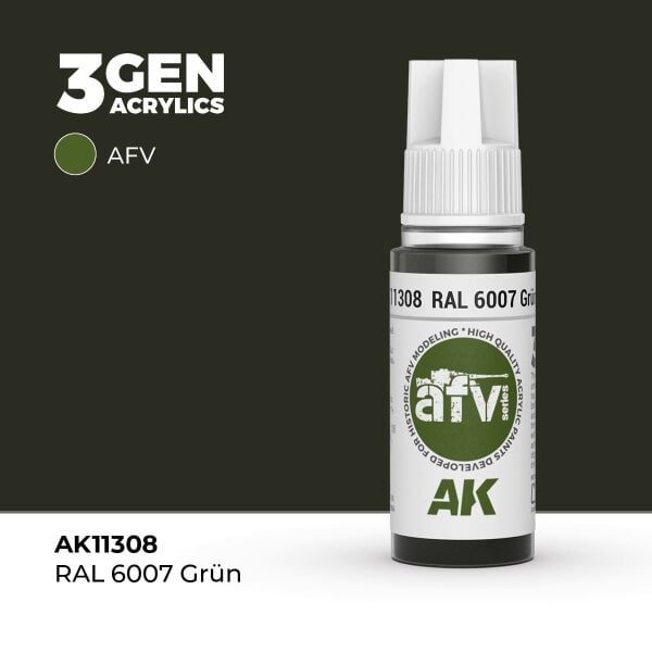 AK 11308 17 ml. RAL 6007 Grün, AFV Serisi 3GEN Akrilik Model Boyası