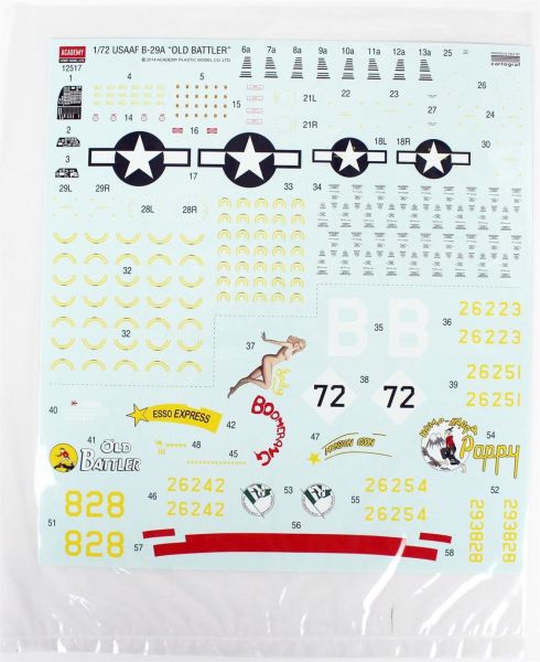 Academy 12517 1/72 Ölçek, USAAF B-29A (Old Battler) Savaş Uçağı, Plastik Model kiti