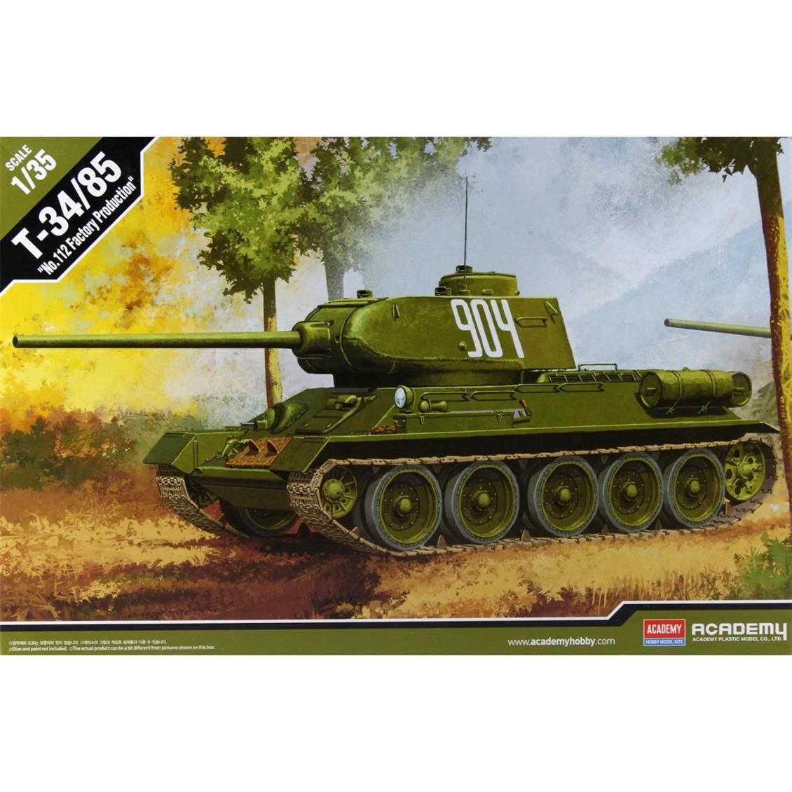Academy 13290 1/35 Ölçek, T-34/85 Tankı, Plastik Model kiti