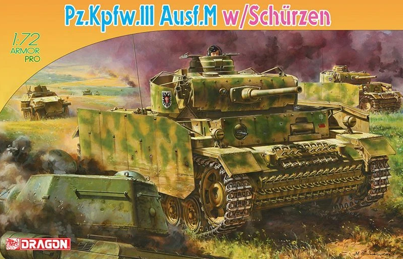 Dragon 7323 1/72 Ölçek, Pz.Kpfw.III Ausf.M Tankı, Taret ve Tekerlek Koruma Kalkanlı, Plastik Model Kiti