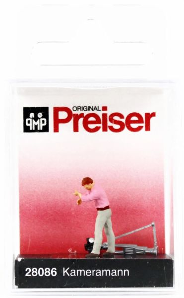 Preiser 28086 1/87 Ölçek, Kameraman ve Kamera, Boyanmış Plastik Figürü