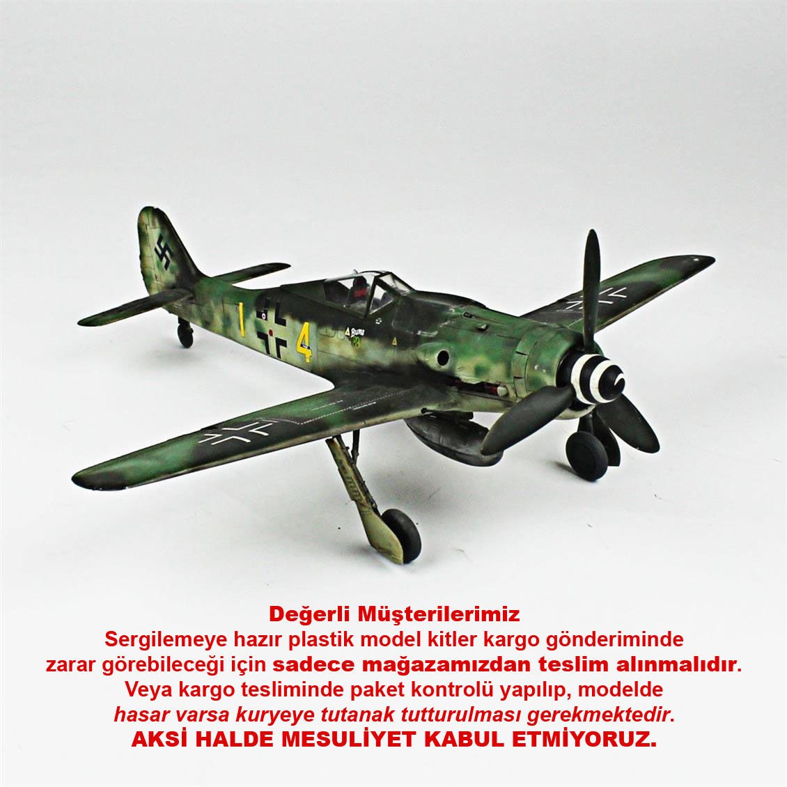 QD106 1/32 Ölçek, Focke-Wulf 190 D Sergilemeye Hazır Plastik Uçak Maketi