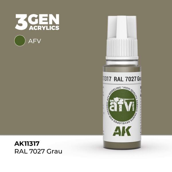 AK 11317 17 ml. RAL 7027 Grau, AFV Serisi 3GEN Akrilik Model Boyası