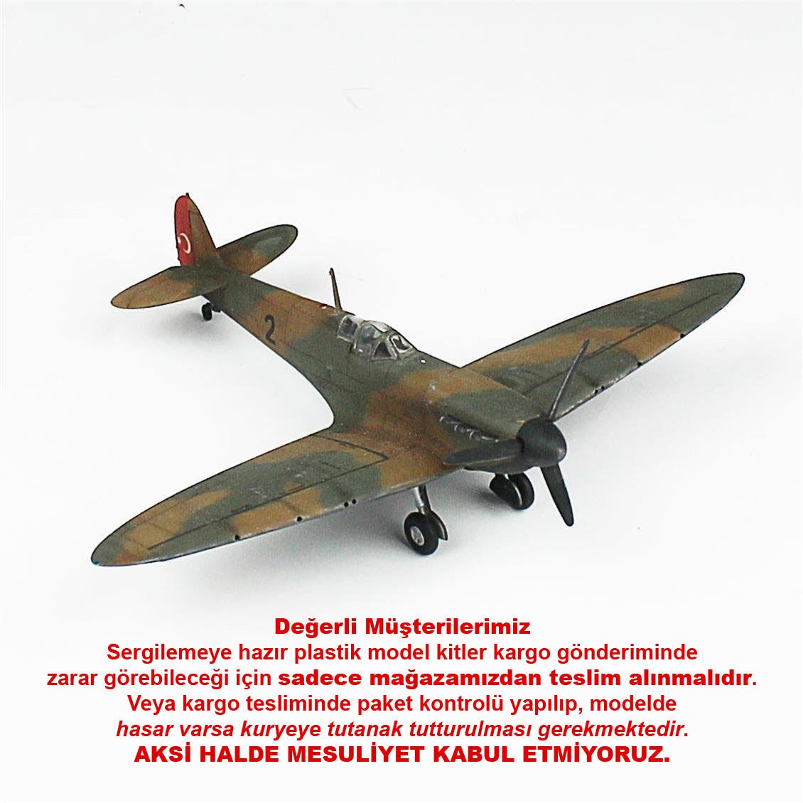 QD109 1/72 Ölçek, Spitfire Mk.I Sergilemeye Hazır Plastik Uçak Maketi