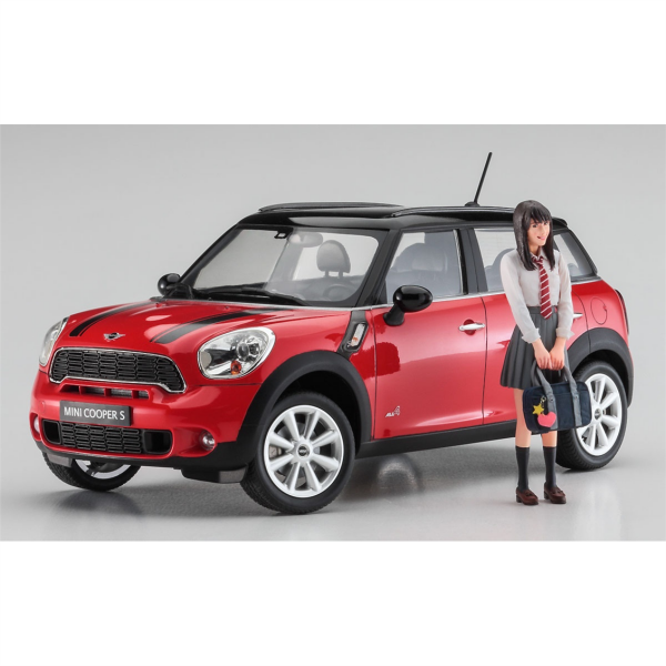Hasegawa SP559 52359 1/24 Ölçek, Mini Cooper S Countryman 4WD ve Kız Öğrenci Figürü, Otomobil Plastik Model Kiti