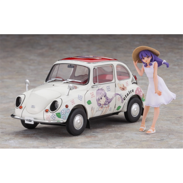 Hasegawa SP648 52448 1/24 Ölçek, Subaru 360 Deluxe (Claire Frost) ve Egg Girls Figürü, Otomobil Plastik Model Kiti