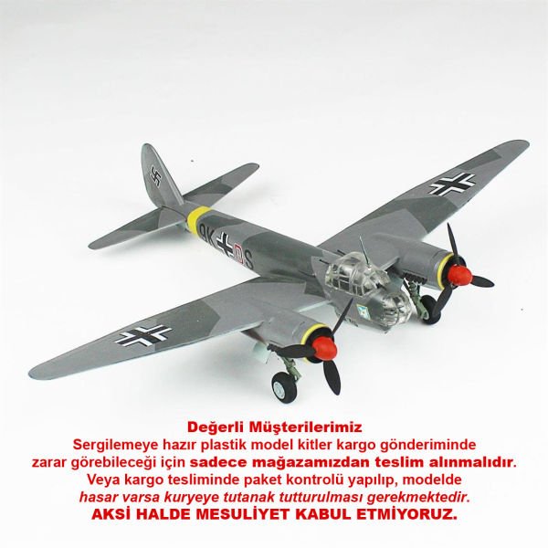 QD112 1/72 Ölçek, Dornier DO-217 Sergilemeye Hazır Plastik Uçak Maketi