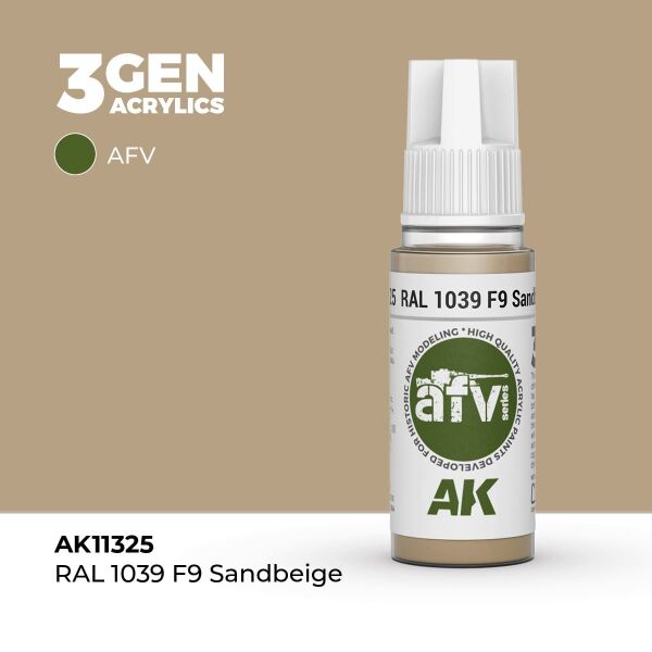 AK 11325 17 ml. RAL 1039 F9 Sandbeige, AFV Serisi 3GEN Akrilik Model Boyası