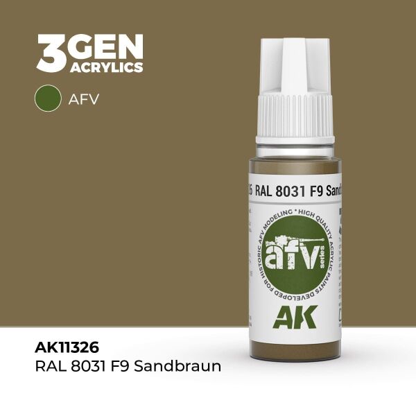 AK 11326 17 ml. RAL 8031 F9 Sandbraun, AFV Serisi 3GEN Akrilik Model Boyası