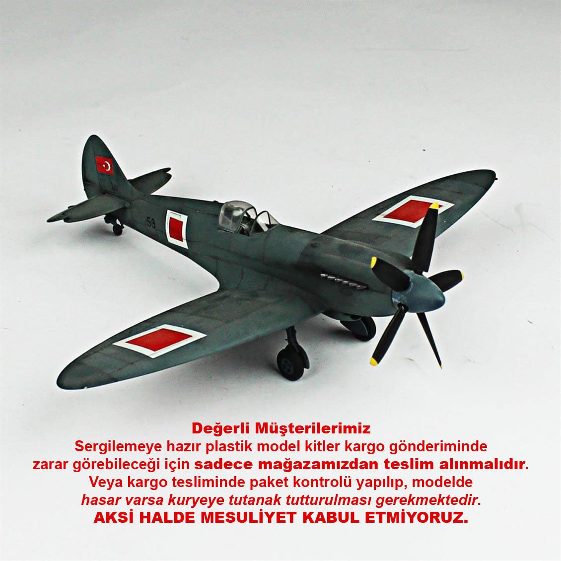 QD115 1/48 Ölçek, Spitfire Pru Sergilemeye Hazır Plastik Uçak Maketi