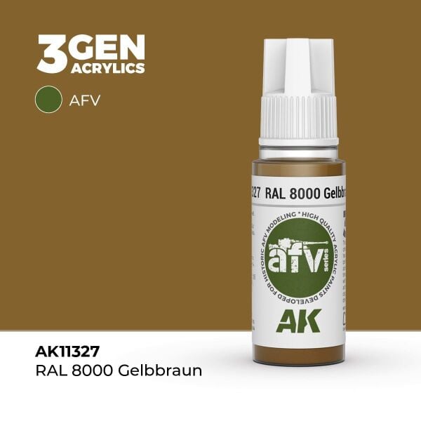 AK 11327 17 ml. RAL 8000 Gelbbraun, AFV Serisi 3GEN Akrilik Model Boyası