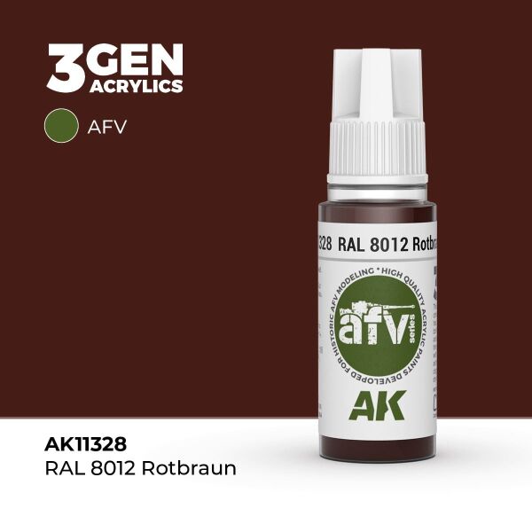 AK 11328 17 ml. RAL 8012 Rotbraun, AFV Serisi 3GEN Akrilik Model Boyası