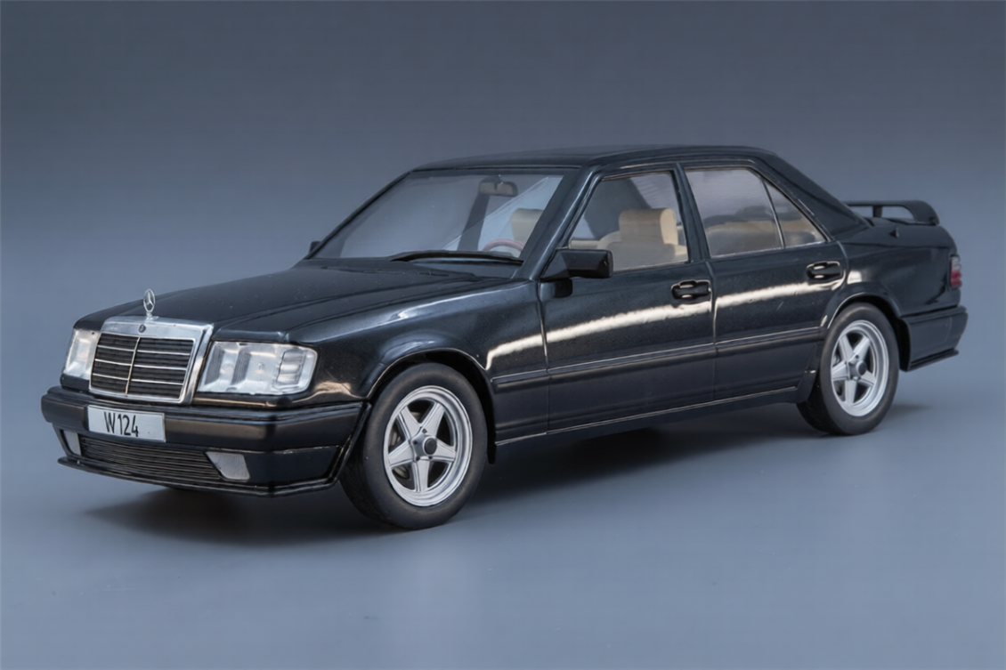 Mcg 18341 1/18 Ölçek, Mercedes Benz W124, Tuning-Black Metallik, Sergilemeye Hazır Metal Araba Modeli