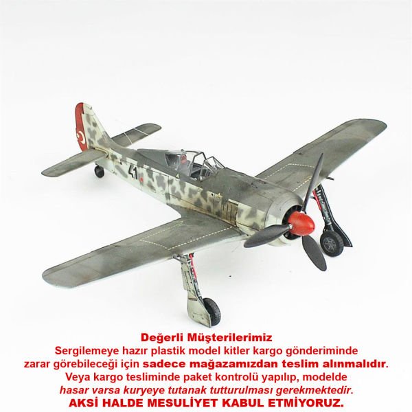 QD117 1/48 Ölçek, Focke-Wulf 190 A-3 Sergilemeye Hazır Plastik Uçak Maketi