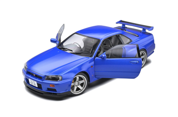 Solido 1804306 1/18 Ölçek, Nissan Skyline GT-R 1989, Bayside Blue, Sergilemeye Hazır Metal Araba Modeli