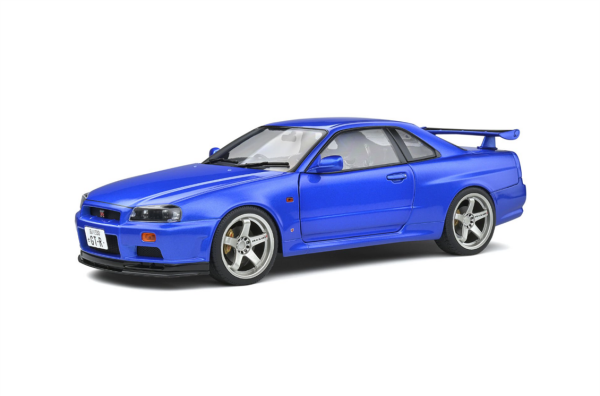 Solido 1804306 1/18 Ölçek, Nissan Skyline GT-R 1989, Bayside Blue, Sergilemeye Hazır Metal Araba Modeli