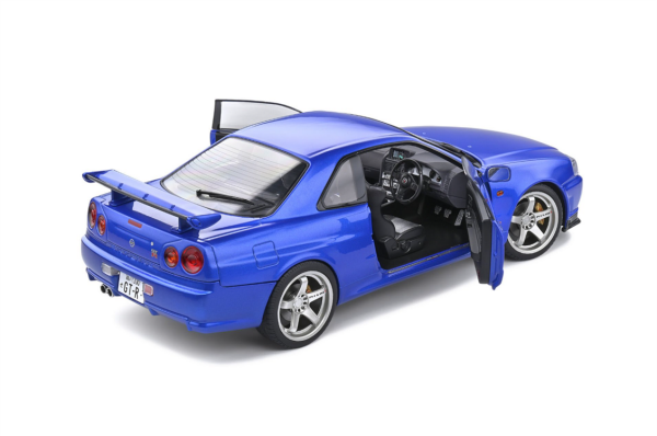 Solido 1804306 1/18 Ölçek, Nissan Skyline GT-R 1989, Bayside Blue, Sergilemeye Hazır Metal Araba Modeli