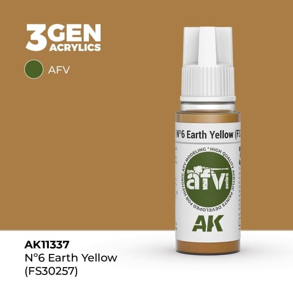 AK 11337 17 ml. Nº6 Earth Yellow (FS30257), AFV Serisi 3GEN Akrilik Model Boyası